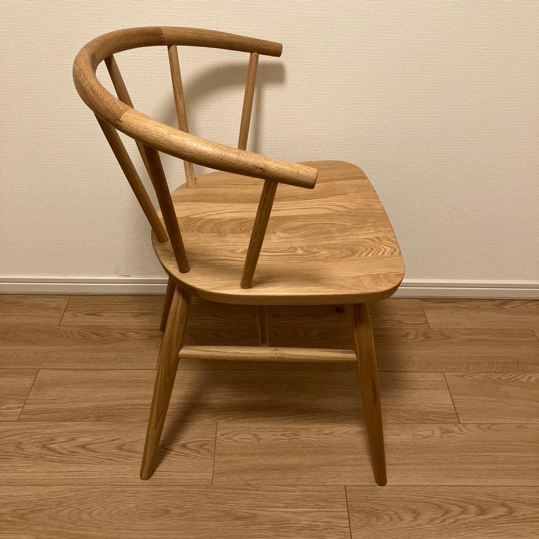 無印良品 オーク材 アームチェア 丸脚 天然木 木製 椅子 - メルカリ