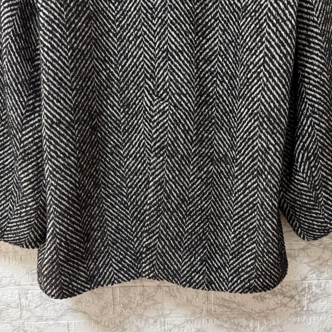 ADAM ET ROPÉ スタンドカラーウールミドルコート F 黒系