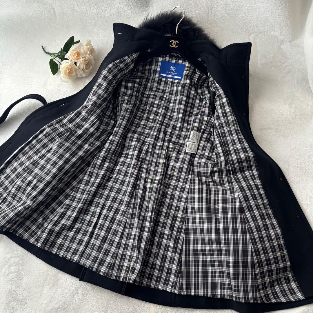 【専用】バーバリーブルーレーベル アンゴラウールコート ラクーンファー フード