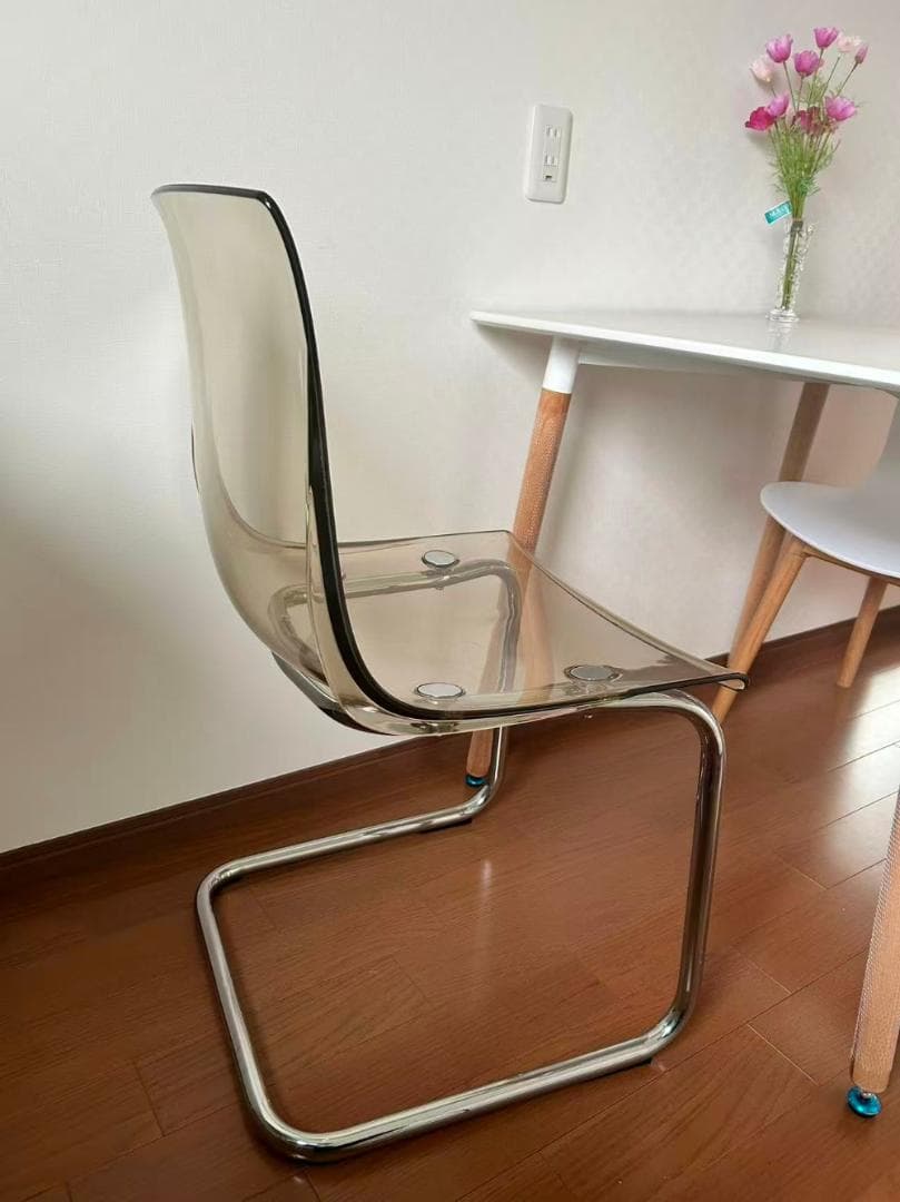2025新作 クリアチェア こはく色 2脚 ダイニングチェア トーネットチェア風