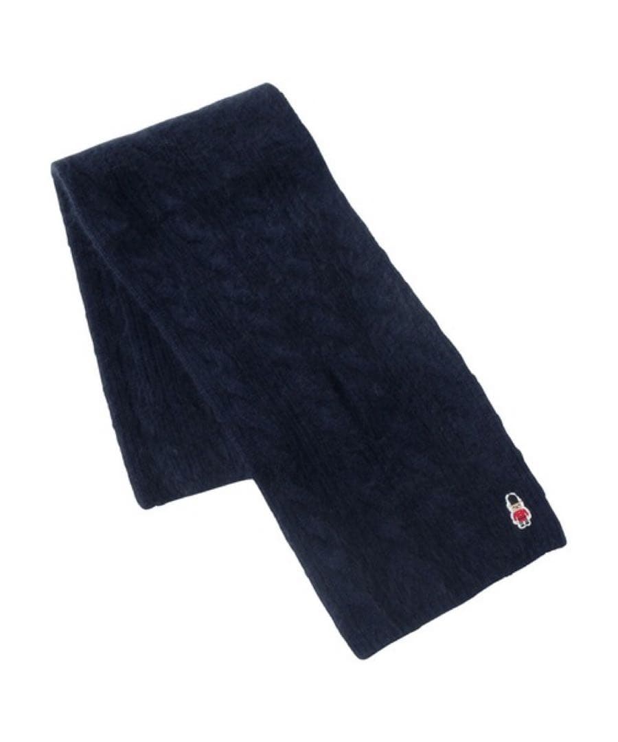 新品★マッキントッシュフィロソフィー★バッキンガムベアラクーンニットマフラー★紺