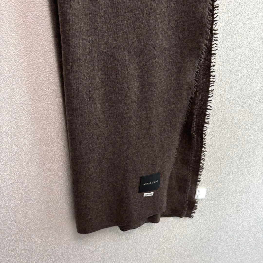 【モリスアンドサンズ】 カシミア100%大判ストール ブラウン マフラー