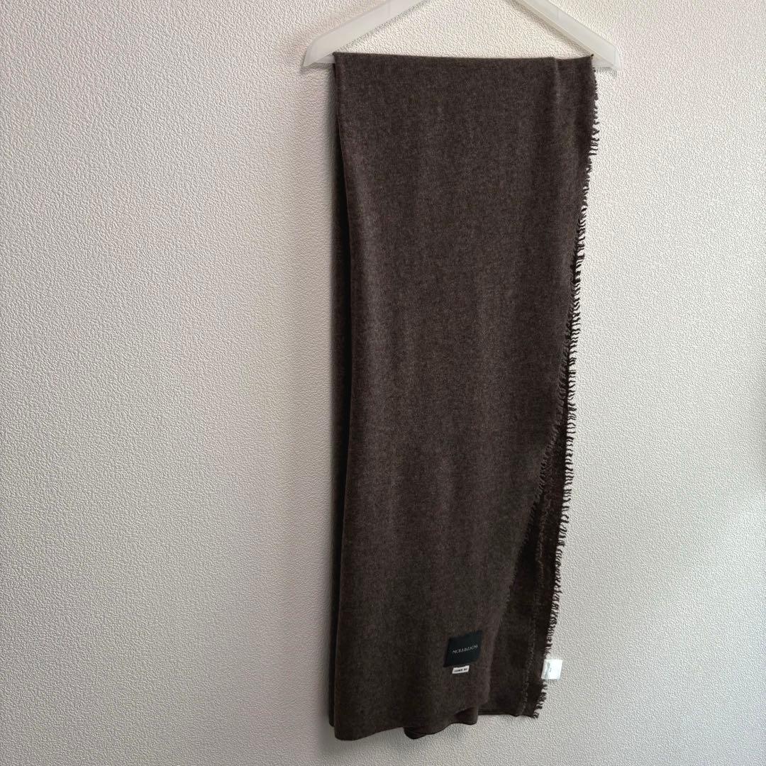 【モリスアンドサンズ】 カシミア100%大判ストール ブラウン マフラー