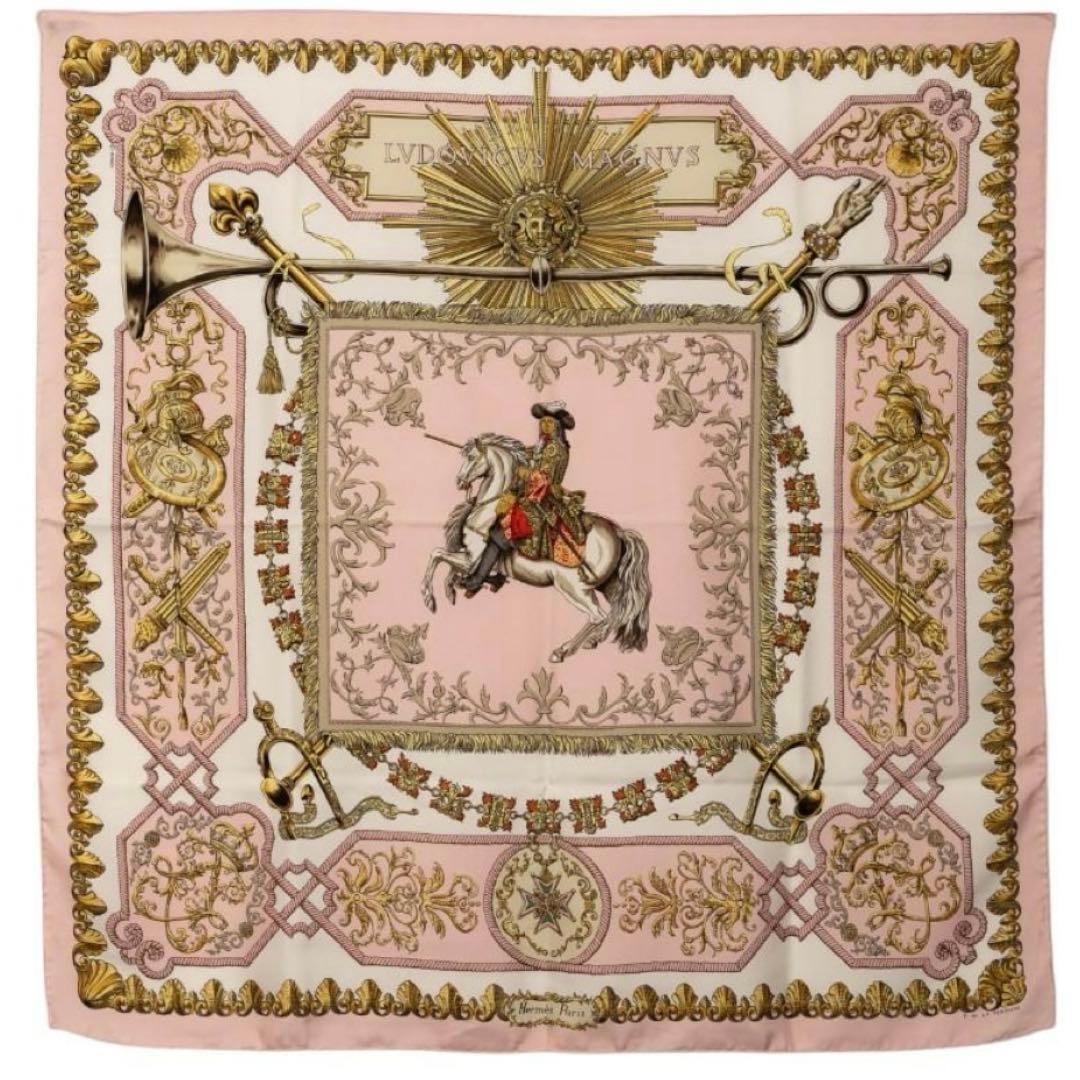 HERMES／カレ90 LVDOVICVS MAGNVS スカーフ　冊子付き