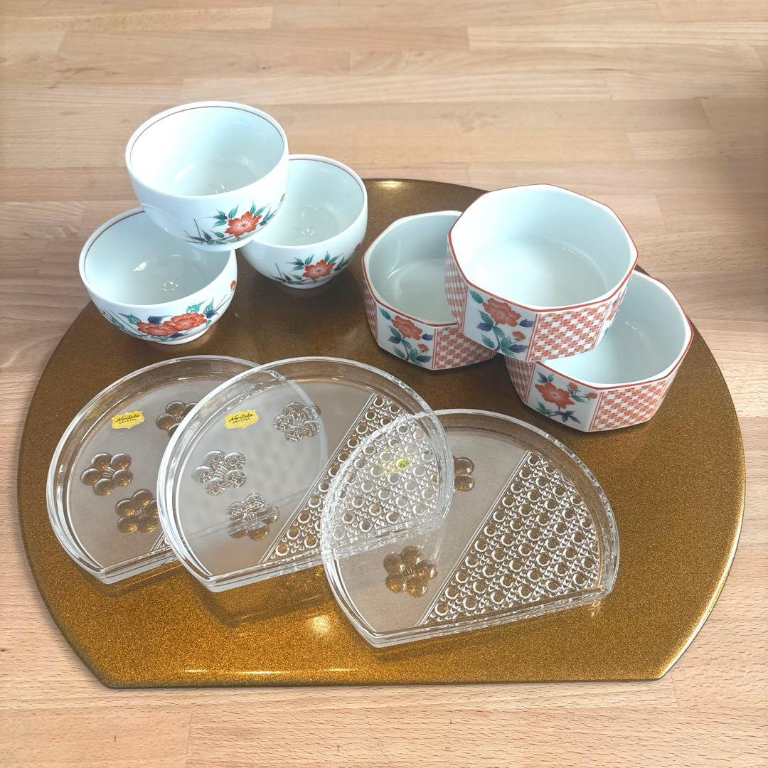 希少 乃りたけ 和食器セット 湯呑茶碗 八角小鉢 ノリタケクリスタル