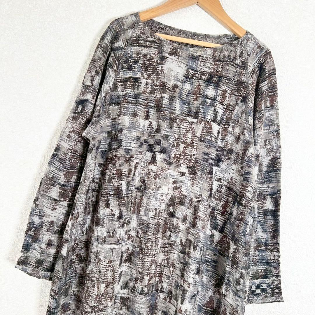 JURGEN LEHL ヨーガンレール モザイク柄 幾何学模様 ニットワンピース