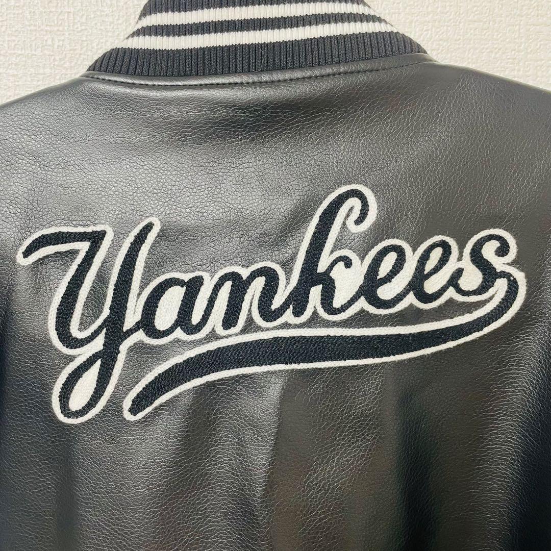 ニューヨークヤンキース　スタジャン 1903年モデル　美品　白黒　刺繍　冬用