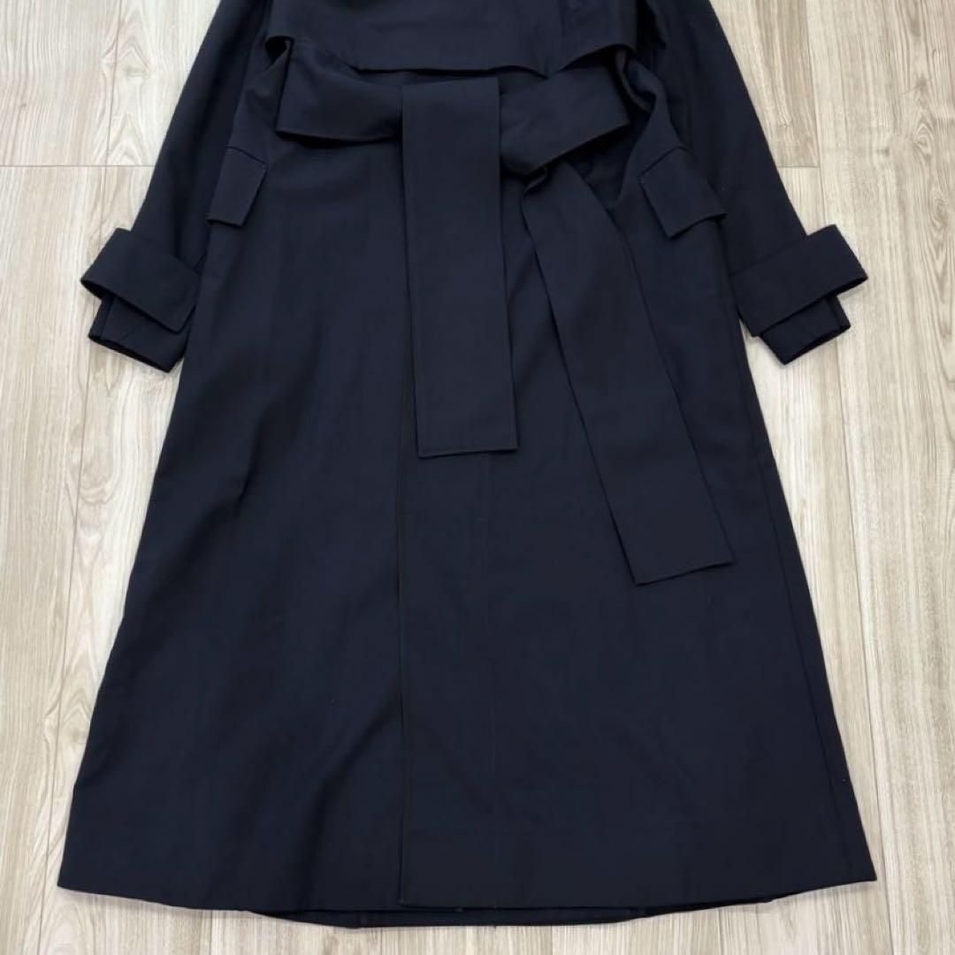 【極美品】COS トレンチコート ネイビー 34 ウールジャージー ストレッチ