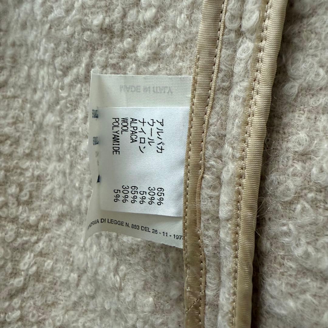 美品 SEVEN ROOMS もこもこアルパカ ロングジレコート アイボリー