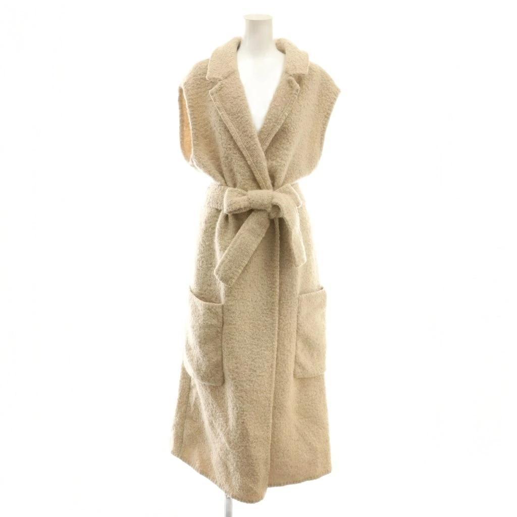 美品 SEVEN ROOMS もこもこアルパカ ロングジレコート アイボリー