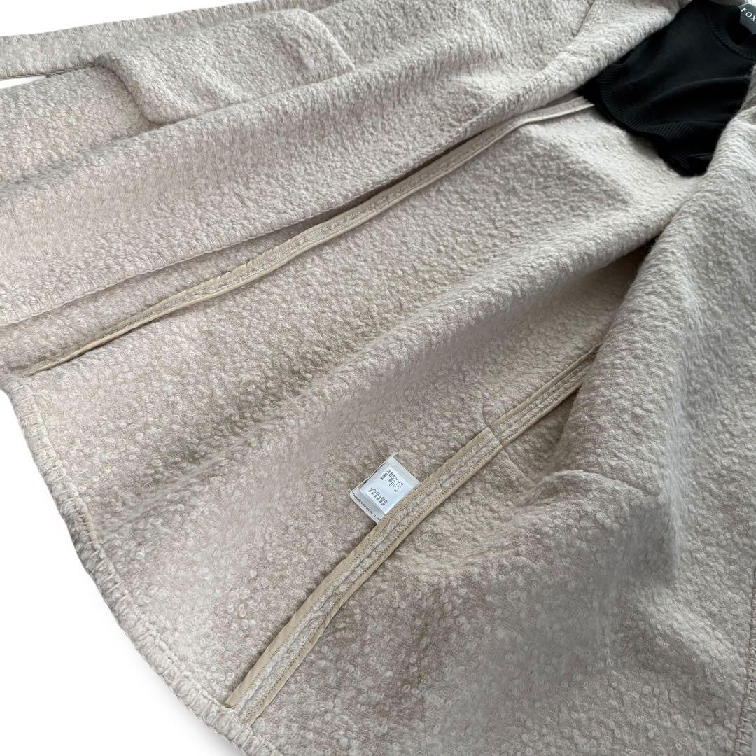 美品 SEVEN ROOMS もこもこアルパカ ロングジレコート アイボリー