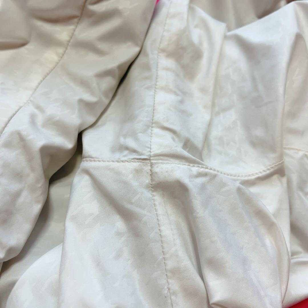 マークアンドロナ 千鳥 スニード 裏起毛 ナイロン スカル 白 ゴールド