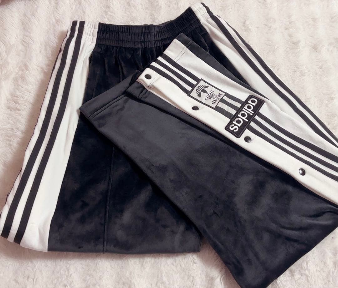 adidas パンツのみ ブラック ベロア アディブレイク トラックパンツ