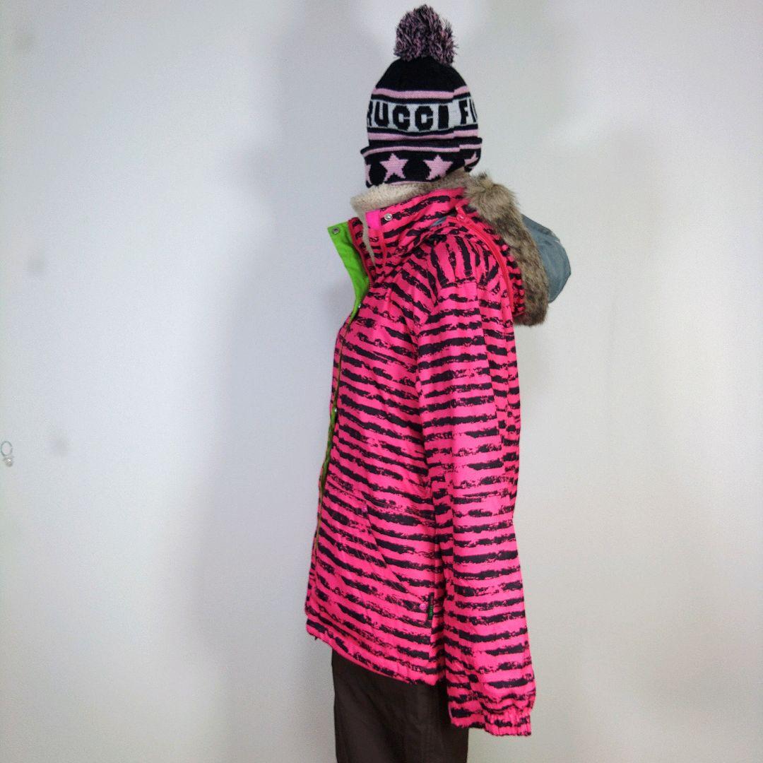 レディース　L　スキー　スノーボードウェア　上下セット　ピンク　ブラウン　茶色