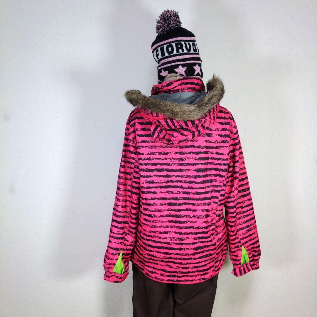 レディース　L　スキー　スノーボードウェア　上下セット　ピンク　ブラウン　茶色