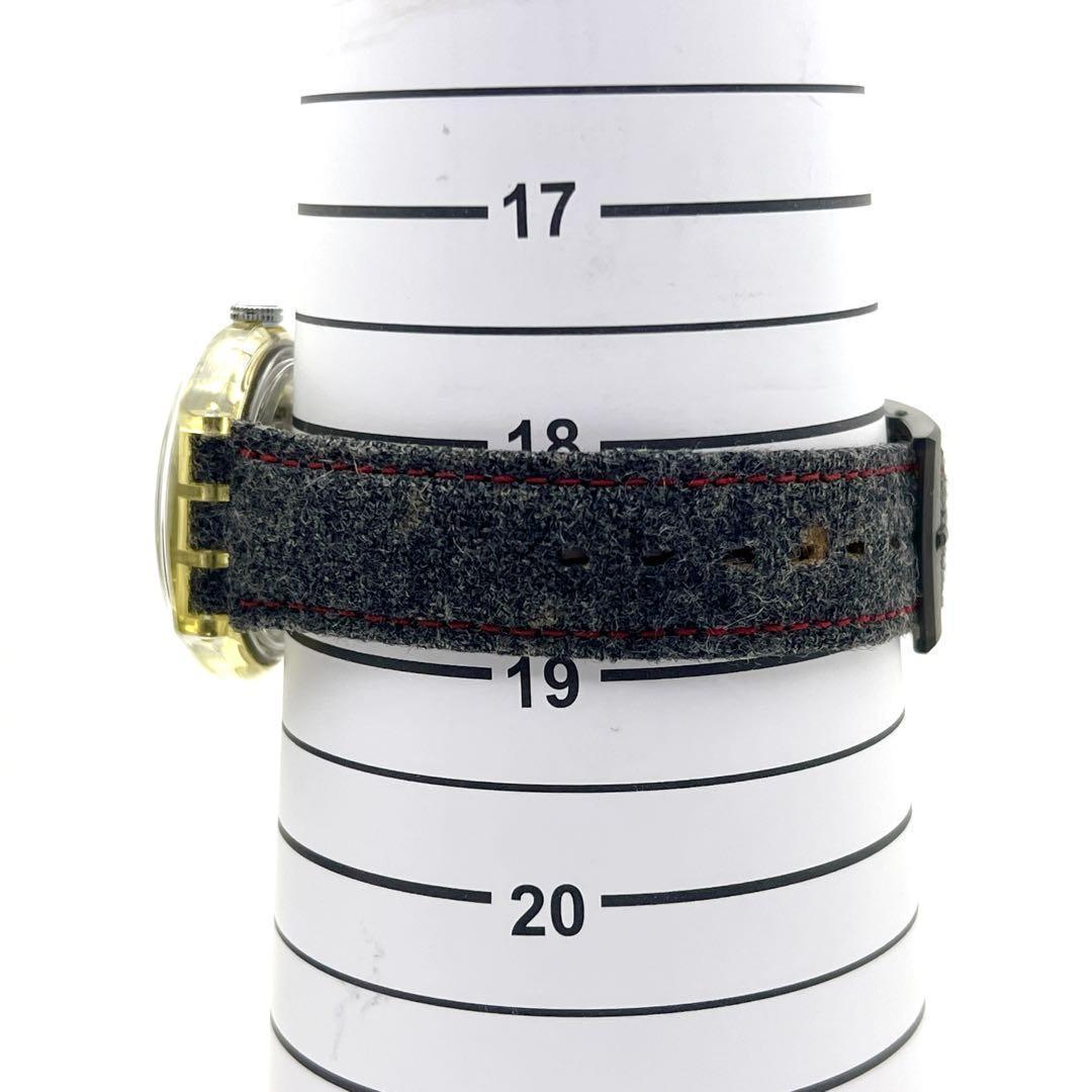 希少】スウォッチ 自動巻き 23石 裏スケルトン 赤文字盤 腕時計 デイト