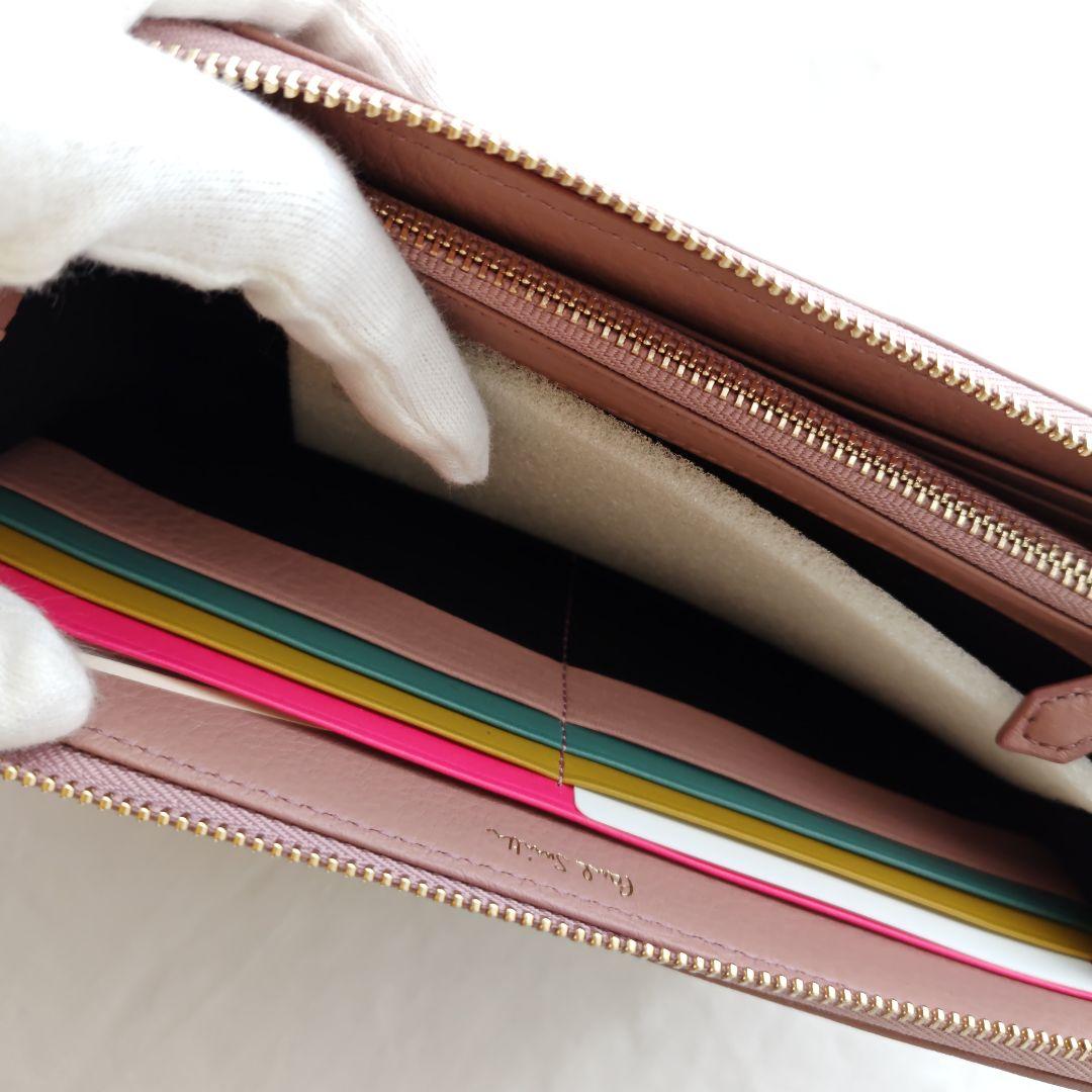 未使用級　ポールスミス　長財布　ピンク　ラウンドジップ