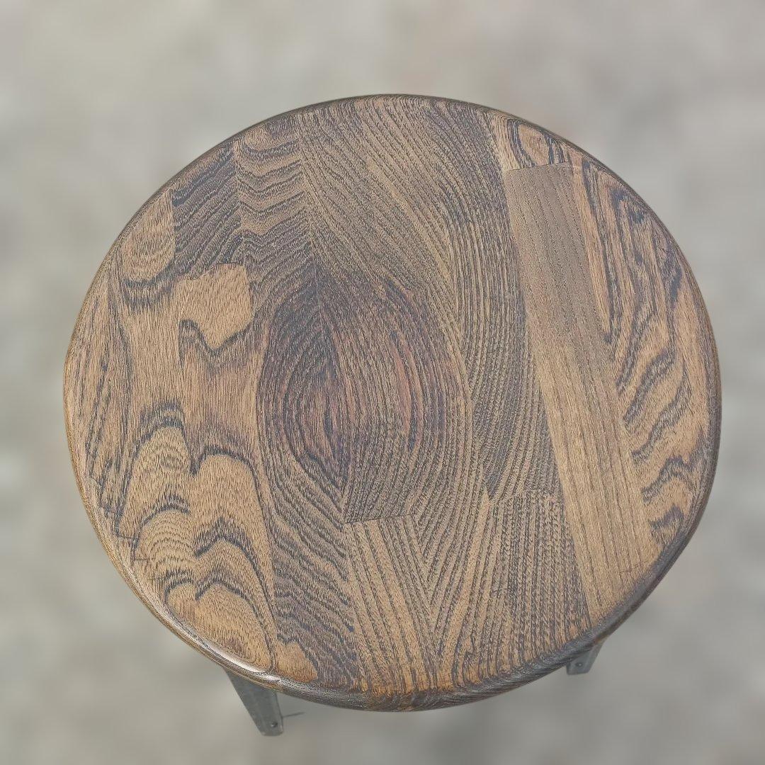 S*y様 5005）形木製座面のアイアンスツール ヴィンテージ インダストリア S