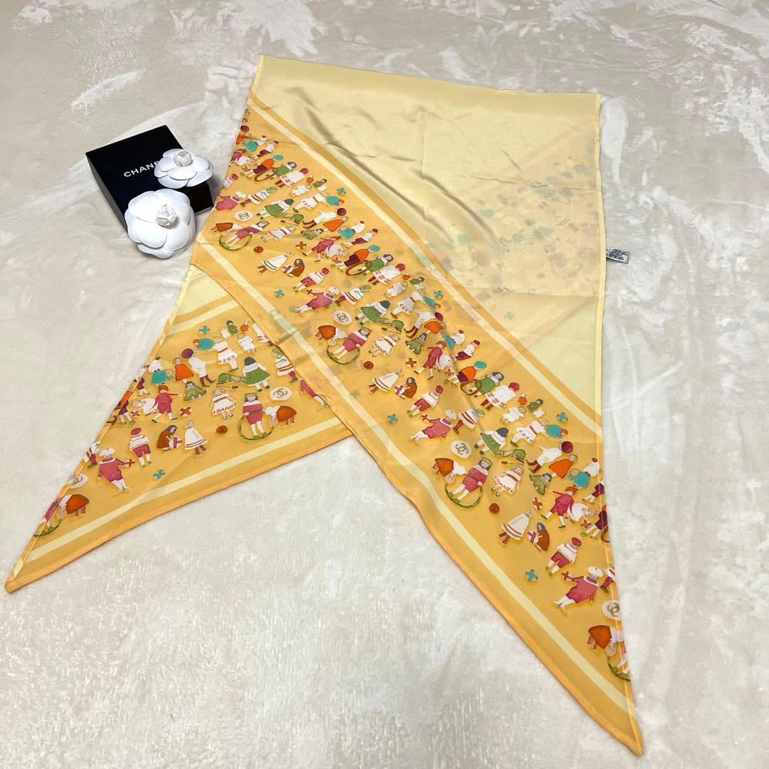 【美品✨】CHANEL★スカーフ★バンダナ★イエロー★シルク