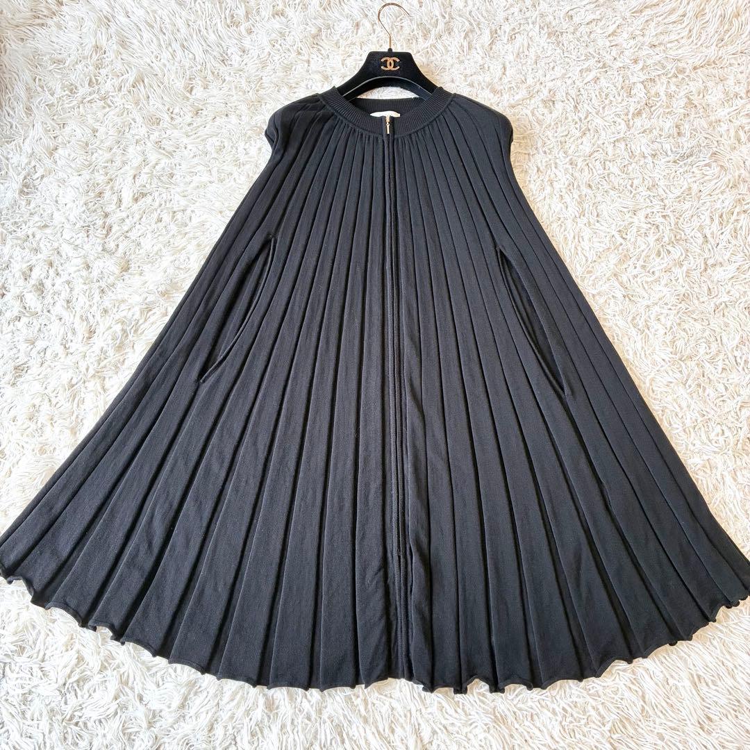 EPOCA エポカ 定価7.2万 プリーツケープジップニット ブラック 40