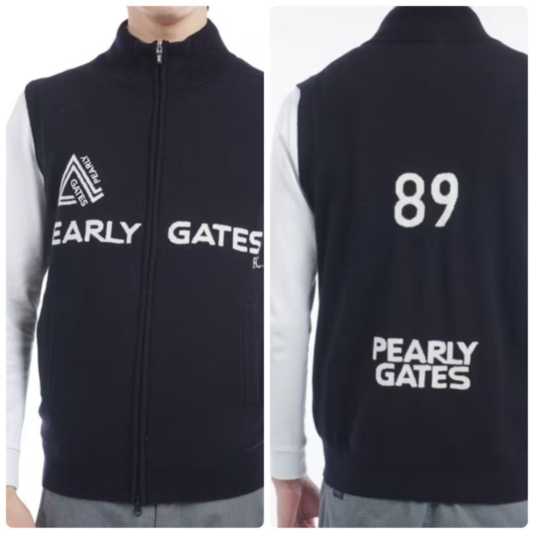 PEARLY GATES 天竺ニットベスト カシミア100% ダブルジップ