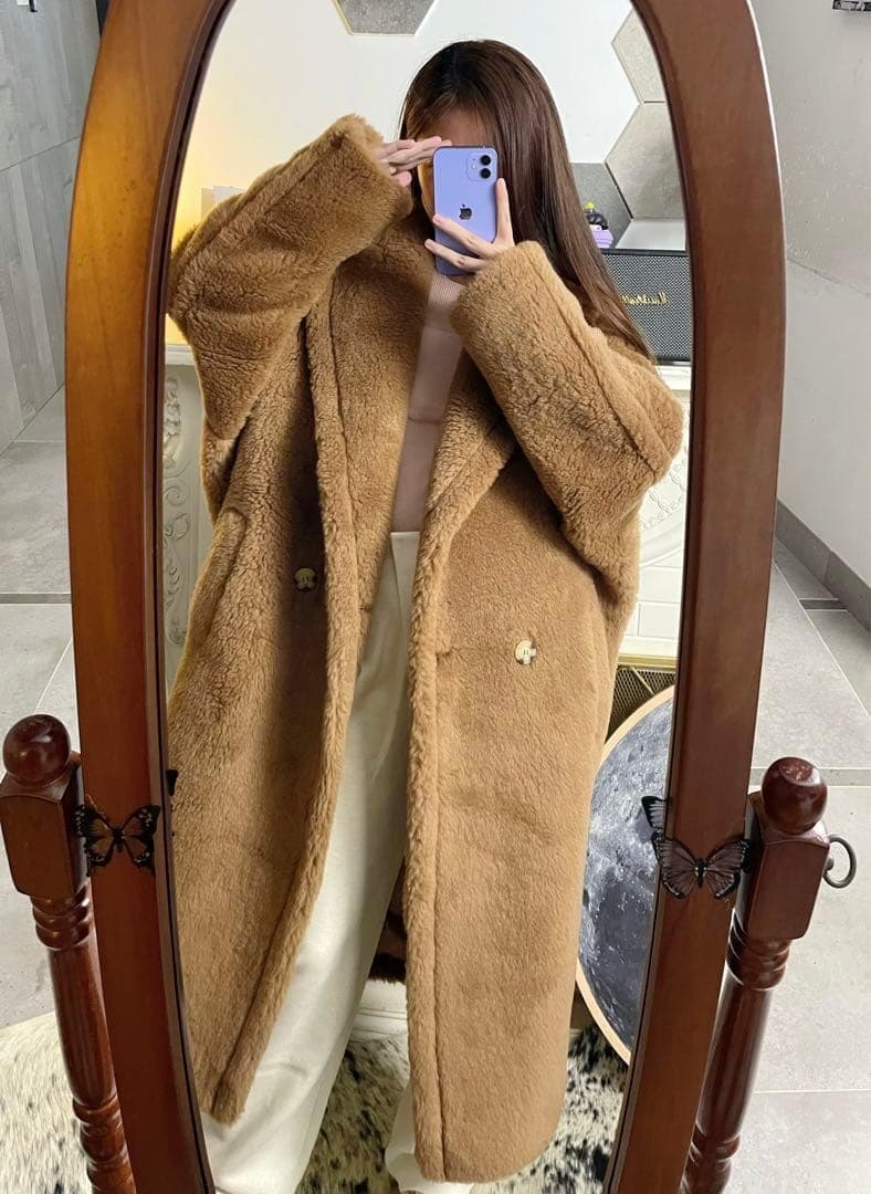 新型最新作❗️ベアロングコート テディコート ライトブラウン