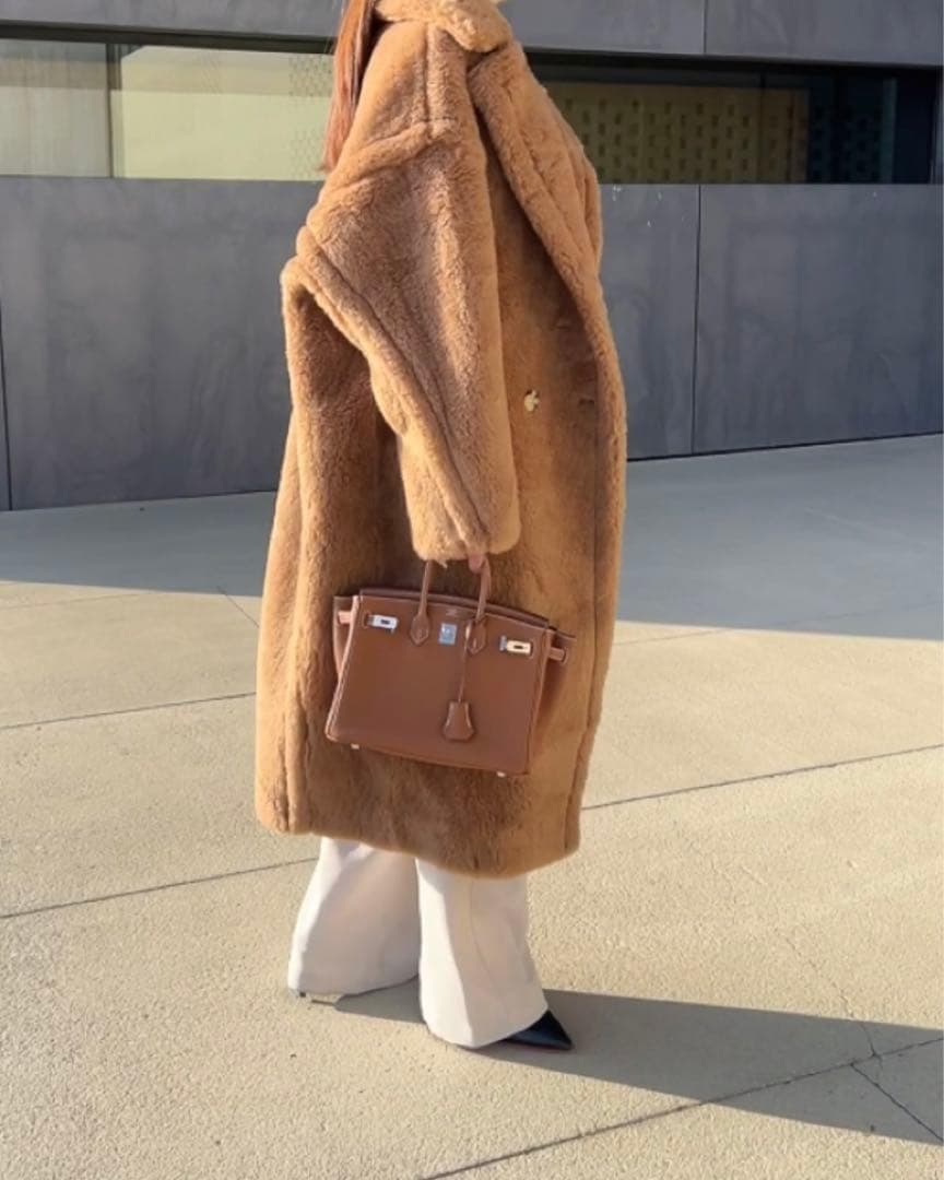 新型最新作❗️ベアロングコート テディコート ライトブラウン