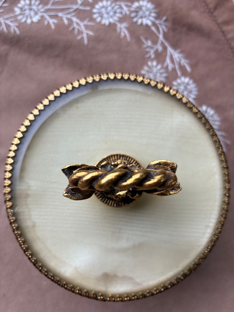 フランス　アンティーク　オルモル　ガラス　ジュエリー　ボックス　真鍮　美品　レア