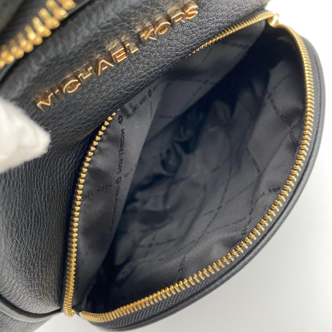 未使用級 マイケルコース アビー リュック バックパック レザー 黒 ロゴ金具