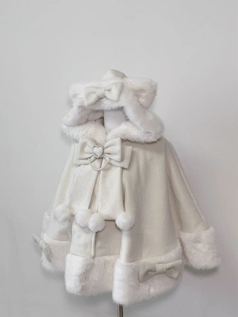 高品質 地雷系 猫耳ファーケープコート 量産型 サブカル 天使界隈