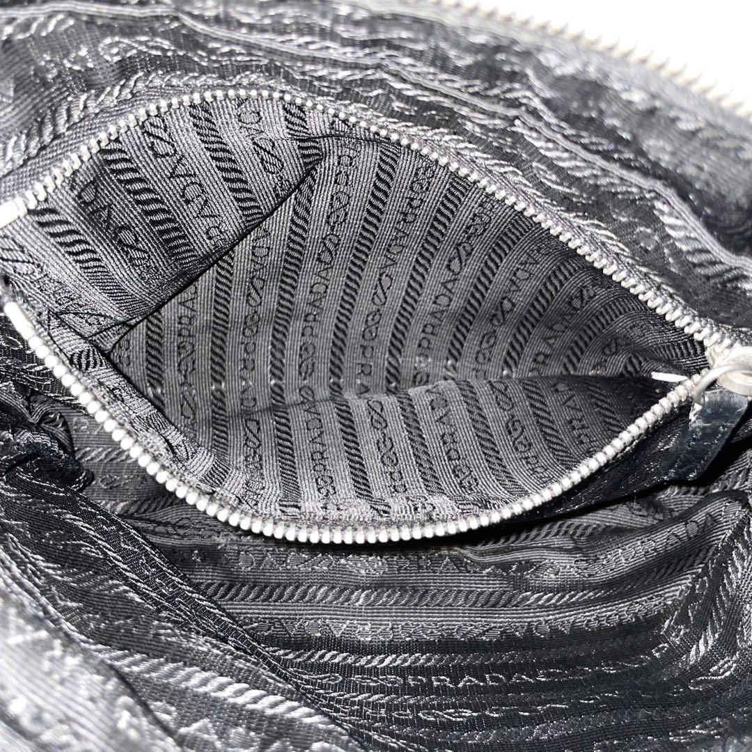 【美品】PRADA プラダ　カメラバッグ　ナイロン　レザー　ブラック　斜め掛け