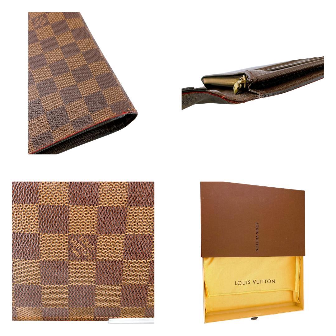 ルイヴィトン ダミエ 二つ折り長財布 ポルトフォイユ ブラザ ブラウン系