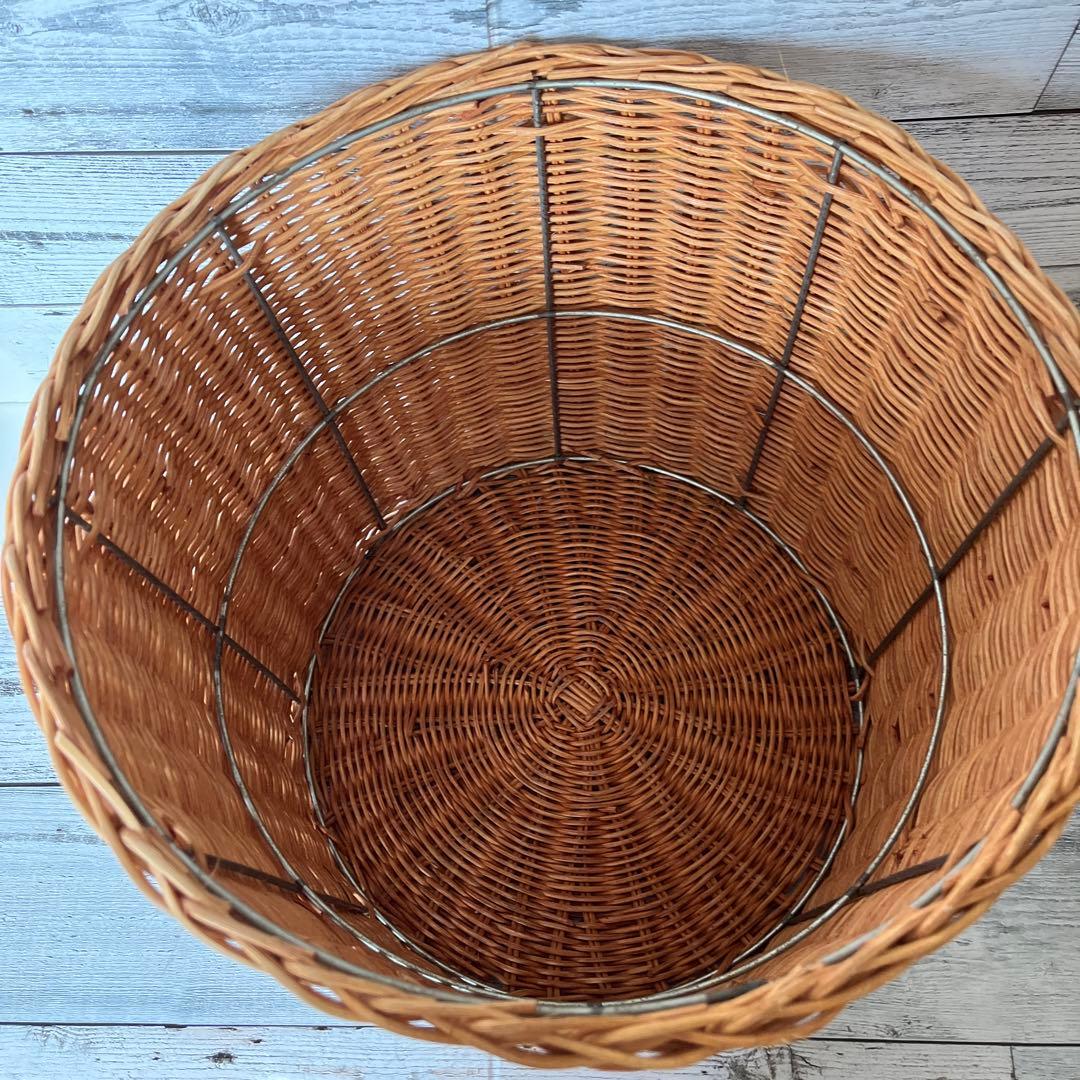 ラタン バスケット 収納 かご 籐 リビング ずんどう オシャレ 存在感