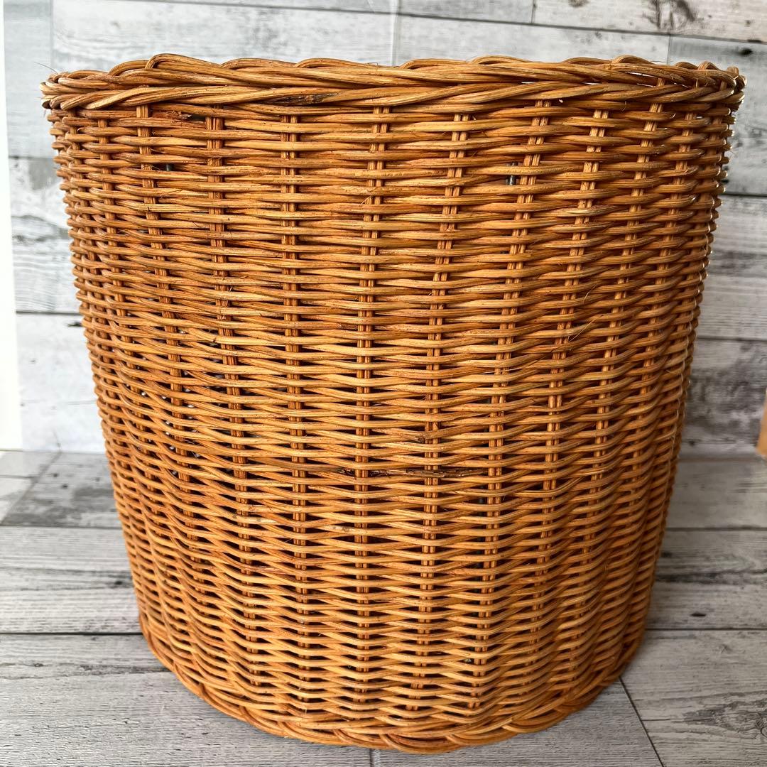 ラタン バスケット 収納 かご 籐 リビング ずんどう オシャレ 存在感