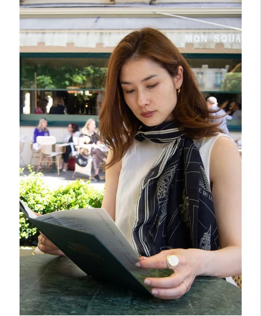 aLORS paris シルク混スカーフ 新品 超大判 本日のみ最終限定値下げ