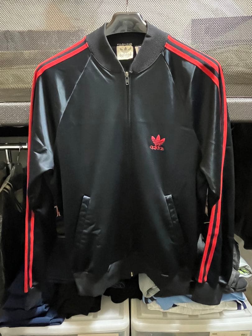 80’s ATP adidas トラックジャケット黒/赤 M 美品