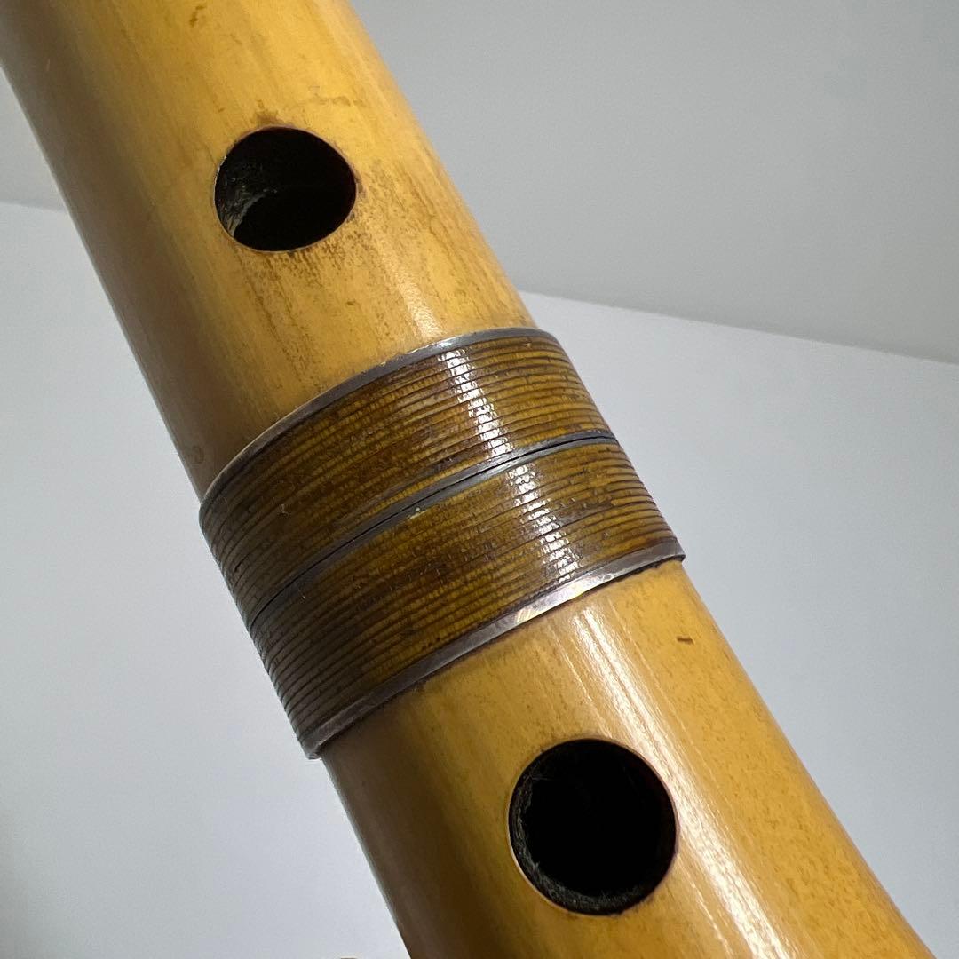 大宝在銘　銀三線尺八D 吹口カバー付　長さ約49㎝　東Y7-0908③