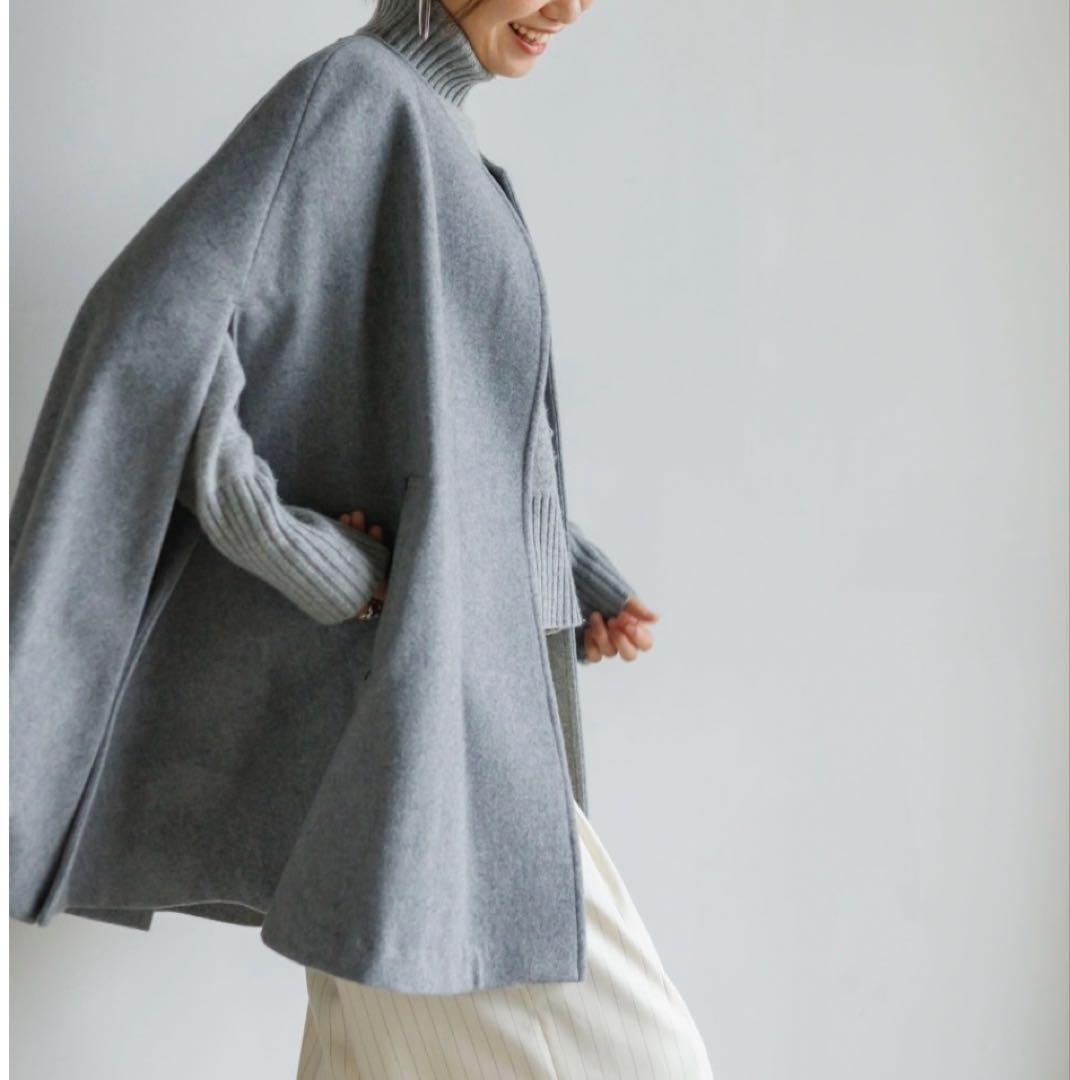 新品タグ付　Anplegant アンプレガント　ケープコート　ポンチョ　ウール