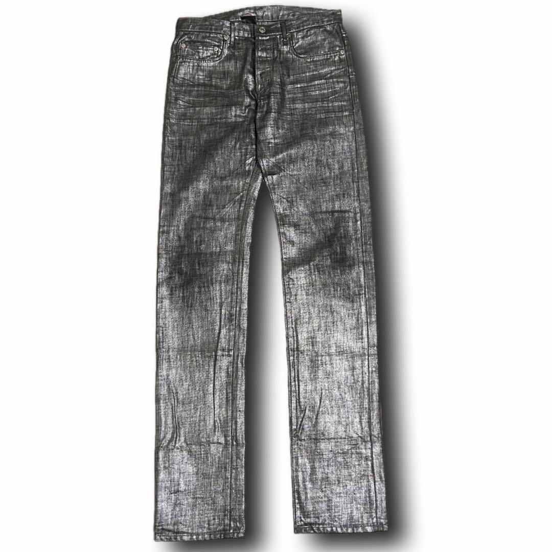 08SS Dior HOMME クリス期 シルバーコーティングデニムパンツ - メルカリ