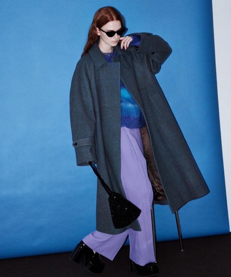 ミックスツイードボリュームステンカラーコート メゾンスペシャル