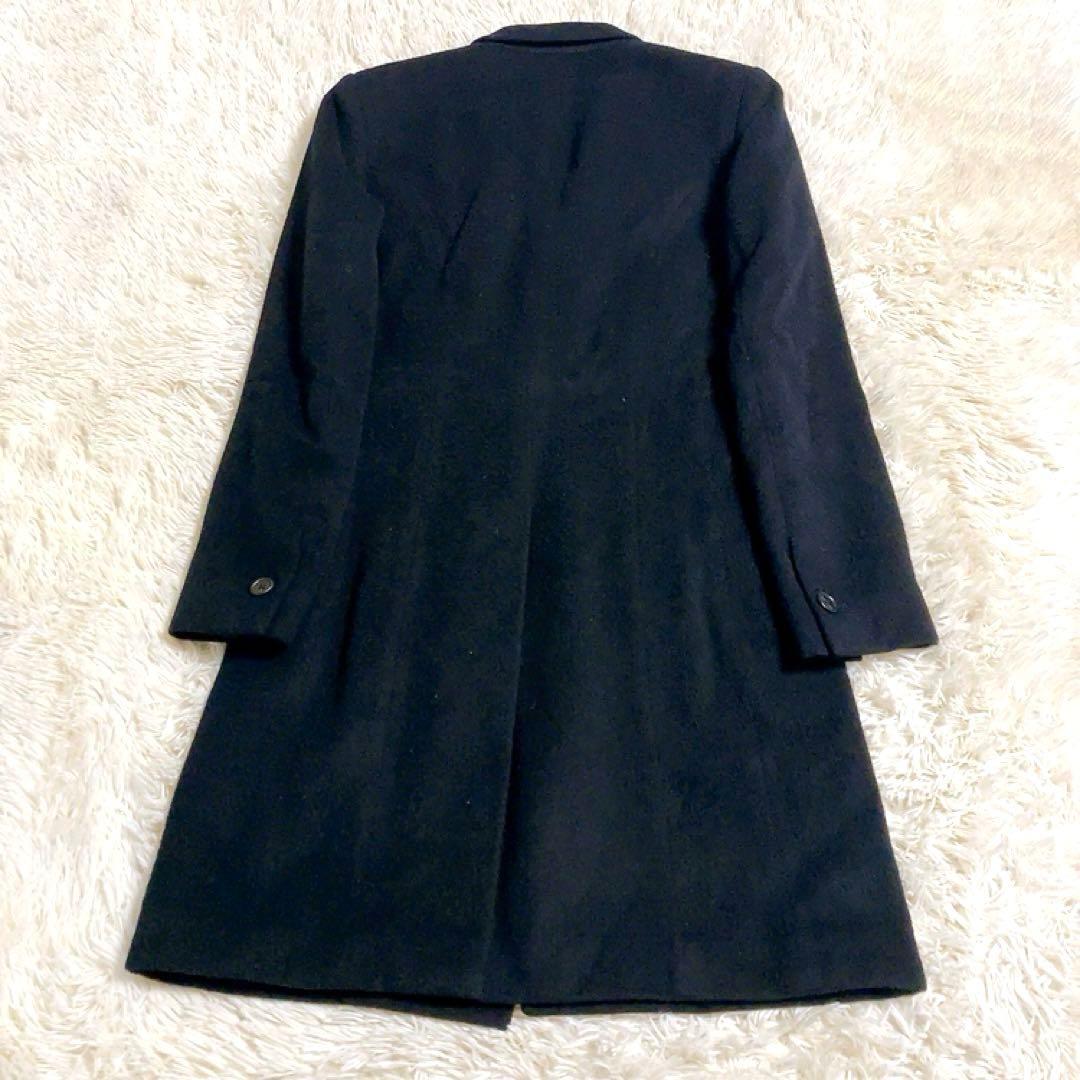 【カシミヤ】ポールスミスコレクション　チェスターコート　ブラック　M　裏地ブルー