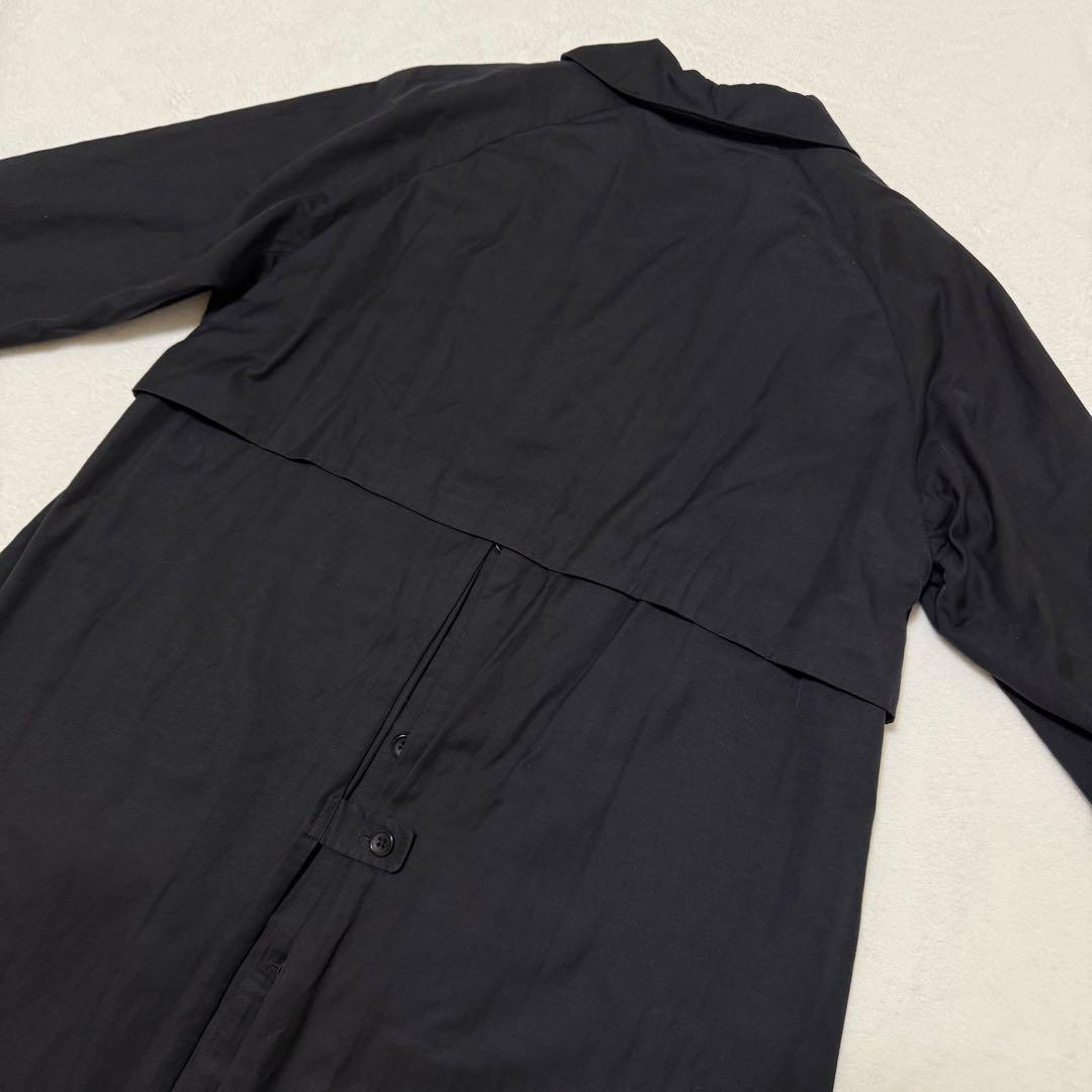 【YAECA】 ステンカラーコート ロング ライナー付　アルパカ混　ブラック　S