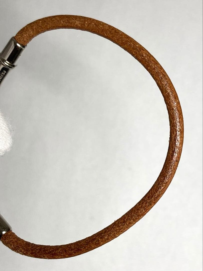 良品　HERMES エルメス　アタメ　シルバー金具　レザー　ブレスレット　箱付き
