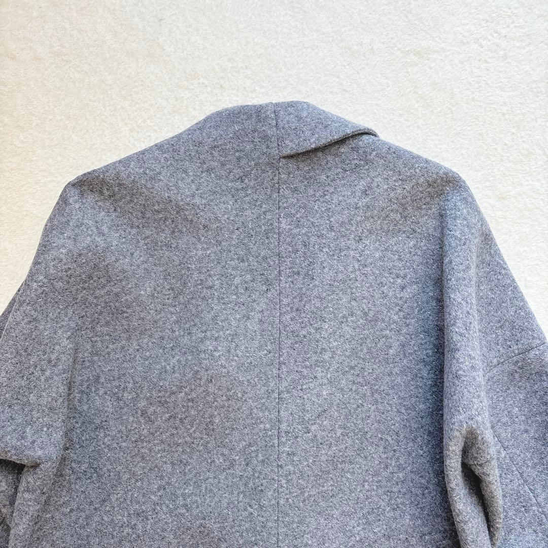 希少✨エンフォルド アシンメトリー ボンディングコート グレー ノーカラー 36