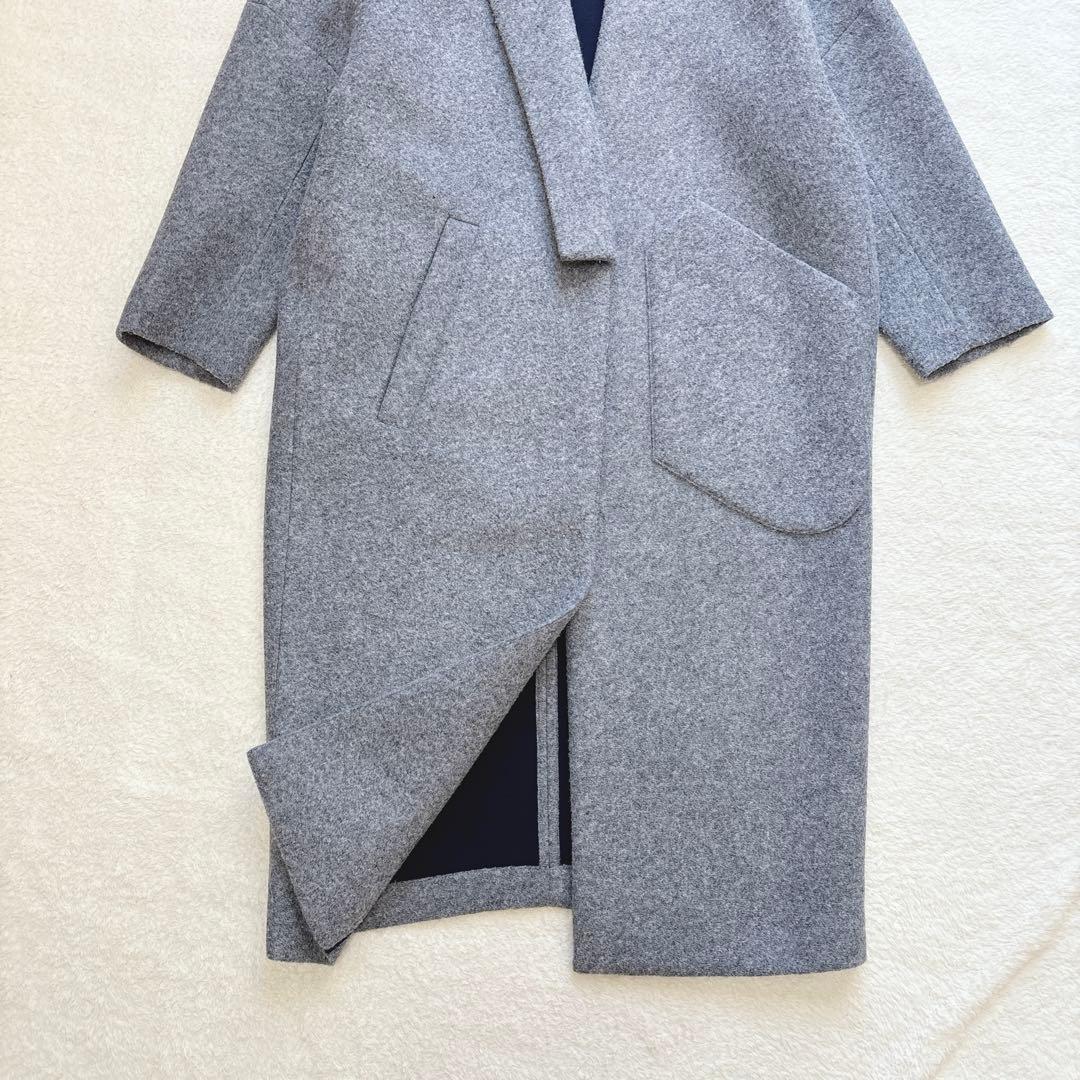 希少✨エンフォルド アシンメトリー ボンディングコート グレー ノーカラー 36