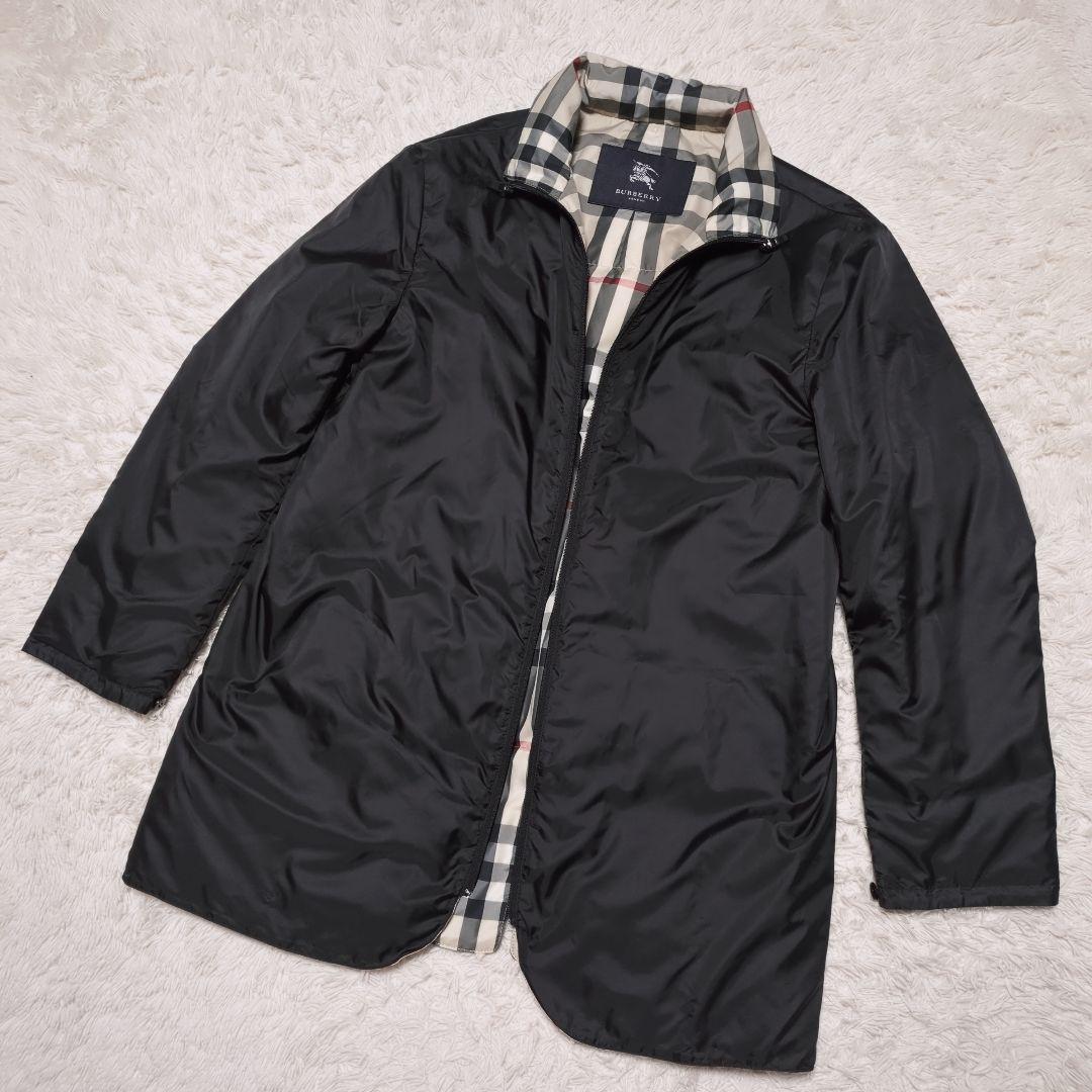 美品！バーバリーロンドン　ダウンライナー付きコート　M　メガチェック　黒