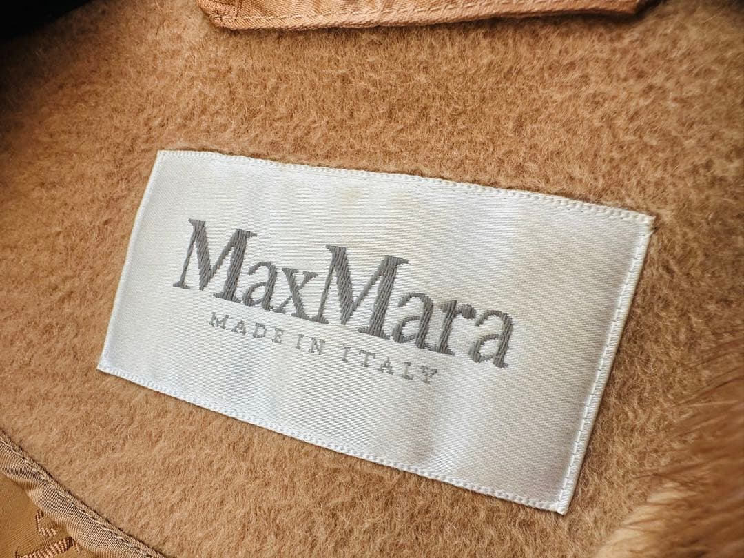 美品MaxMaraリアルトミンクファーフード付きコート☆キャメル100%ベージュ