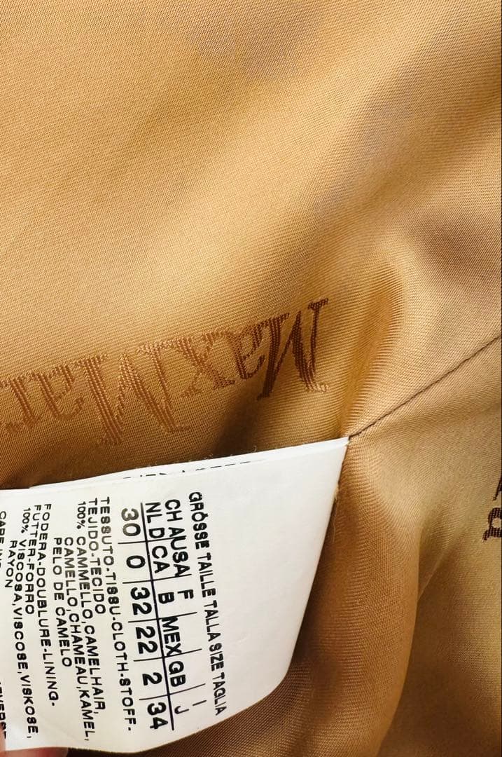 美品MaxMaraリアルトミンクファーフード付きコート☆キャメル100%ベージュ