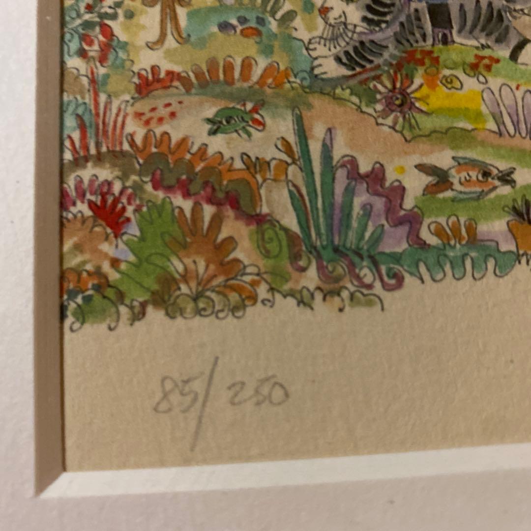 ダイアンエルソン リトグラフ 版画 85/250 猫のアート 限定品