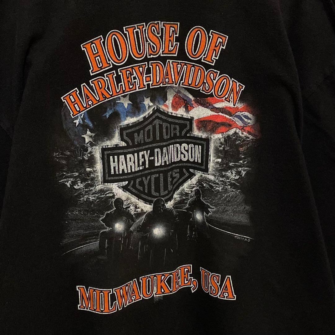 534【入手困難】ハーレーダビッドソン♤ビッグロゴ　希少　長袖ロンT 即完売品